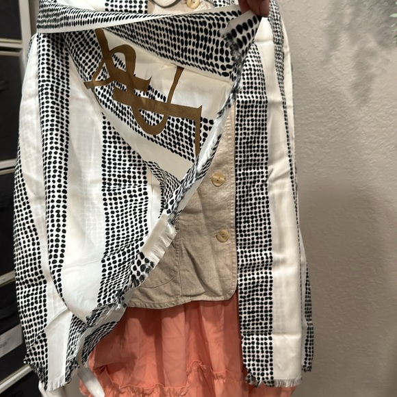 YSL Rare Frayed silk-twill scarf/wrap HUGE - Picture 14 of 15